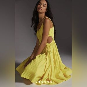 Tracy Reese Cut out Yellow Dress size small